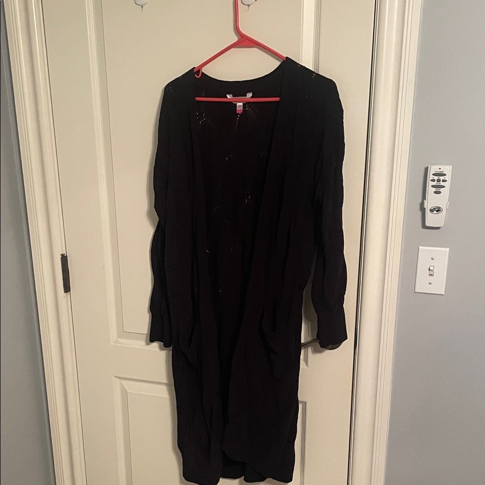 No Boundaries Black Open-Front Cardigan